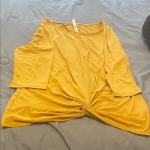 Women's Mustard Twist Front Top